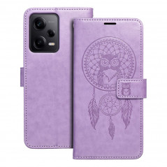 Peněženkové pouzdro MEZZO Book na XIAOMI Redmi Note 12 Pro 5G Lapač snů  Fialový (Purple)