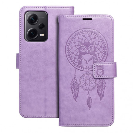 Peněženkové pouzdro MEZZO Book na XIAOMI Redmi Note 12 Pro Plus 5G Lapač snů  Fialový (Purple)