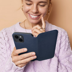 Peněženkové pouzdro Dual Pocket book na XIAOMI Redmi A2 Tmavší modrý 