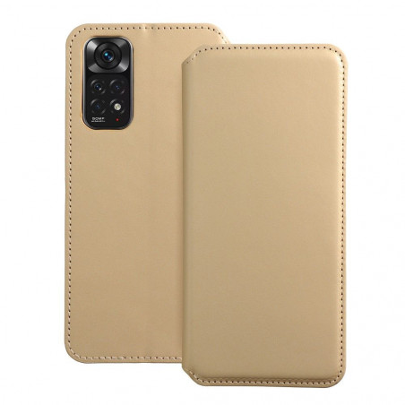 Peněženkové pouzdro Dual Pocket book na XIAOMI Redmi Note 11 Zlatý 