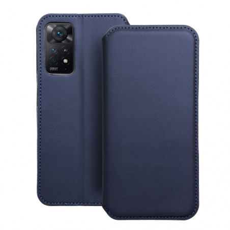 Peněženkové pouzdro Dual Pocket book na XIAOMI Redmi Note 11 Pro Tmavší modrý 