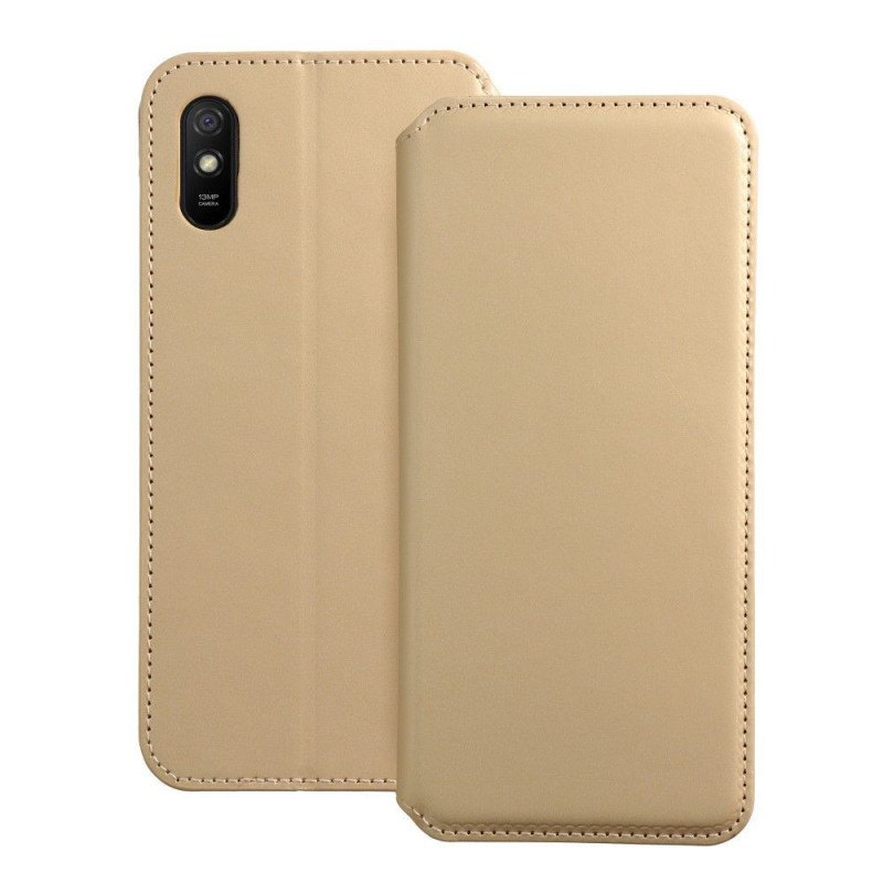 Peněženkové pouzdro Dual Pocket book na XIAOMI Redmi 9A Zlatý 