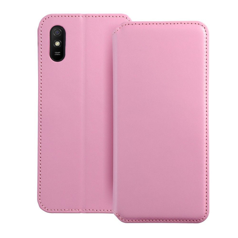 Peněženkové pouzdro Dual Pocket book na XIAOMI Redmi 9C Světle růžový 