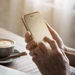 Peněženkové pouzdro Book Elegance na Apple iPhone 14 Pro Elegantní  Zlatý 