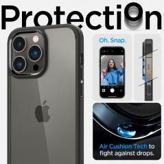 Kryt Spigen Ultra Hybrid na Apple iPhone 14 Pro Křišťálově čistý  Matná černá 