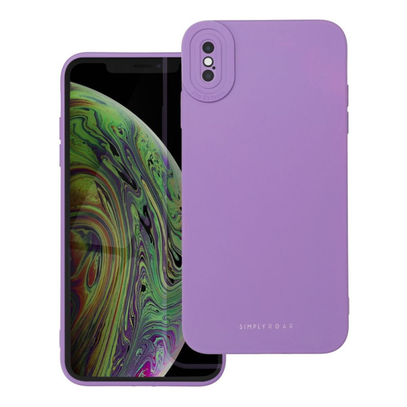 Kryt Roar Luna na Apple iPhone XS Jednobarevný, Stylový, Estetický doplněk  Fialový (Violet) 