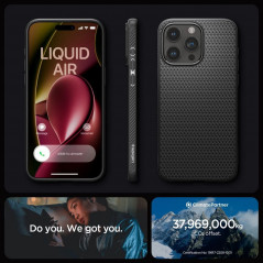 Kryt Spigen  Liquid Air na Apple iPhone 15 Pro Max Matná černá 