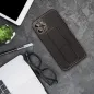 Kryt LEATHER Case Kickstand na Apple iPhone 15 Pro Max Černý 