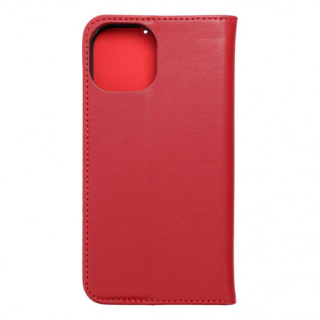 Peněženkové pouzdro Leather case SMART PRO na Apple iPhone 15 Elegantní  Vinově červený 