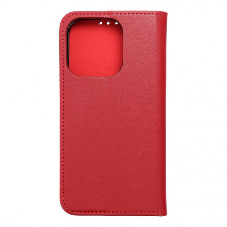 Peněženkové pouzdro Leather case SMART PRO na Apple iPhone 15 Pro Elegantní  Vinově červený