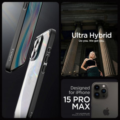 Kryt Spigen Ultra Hybrid na Apple iPhone 15 Pro Max Křišťálově čistý  Matná černá 