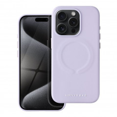 Kryt Roar Leather Mag na Apple iPhone 15 Pro Elegantní  MagSAFE  Fialový (Purple)