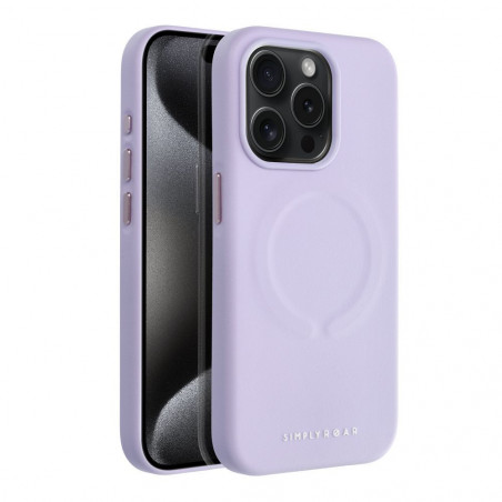 Kryt Roar Leather Mag na Apple iPhone 15 Pro Elegantní  MagSAFE  Fialový (Purple)