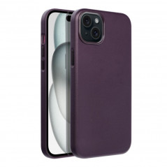 Kryt Leather Mag Cover na Apple iPhone 15 Plus Elegantní  MagSAFE  Tmavě fialový (violet)