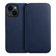 Peněženkové pouzdro Dual Pocket book na Apple iPhone 15 Pro Tmavší modrý 