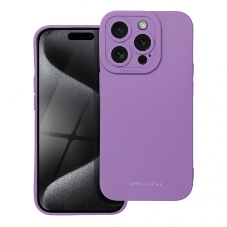 Kryt Roar Luna na Apple iPhone 15 Pro Jednobarevný, Stylový, Estetický doplněk  Fialový (Violet)