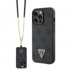 Kryt Guess Metal Logo Starss Crossbody na Apple iPhone 13 Pro Elegantní  Černý