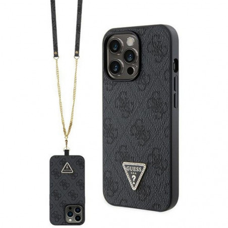 Kryt Guess Metal Logo Starss Crossbody na Apple iPhone 13 Pro Max Elegantní  Černý 