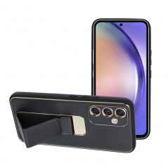 Kryt LEATHER Case Kickstand na Samsung Galaxy A54 Černý 