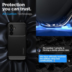 Kryt Spigen Rugged Armor na Samsung Galaxy A54 Uhlíkové vlákno, Elegantní  Matná černá 