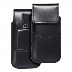 Univerzální pouzdro, Pouzdro na opasek ROYAL - Leather universal flap pocket na Apple iPhone 5 5S Černý 