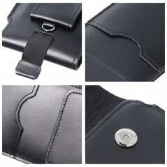 Univerzální pouzdro, Pouzdro na opasek ROYAL - Leather universal flap pocket na Apple iPhone 5 5S Černý 