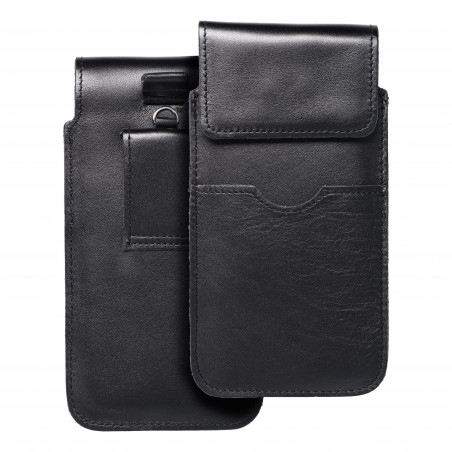 Univerzální pouzdro, Pouzdro na opasek ROYAL - Leather universal flap pocket na XIAOMI Redmi Note 10 Pro Černý 