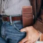 Univerzální pouzdro, Pouzdro na opasek ROYAL - Leather universal flap pocket na Apple iPhone 5 5S Hnědý 