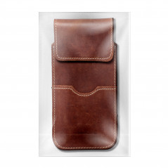 Univerzální pouzdro, Pouzdro na opasek ROYAL - Leather universal flap pocket na Apple iPhone 5 5S Hnědý 