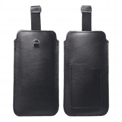 Univerzální pouzdro, Pouzdro na opasek ROYAL - Leather universal flap pocket na Apple iPhone 5 5S Černý 