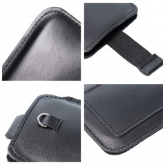 Univerzální pouzdro, Pouzdro na opasek ROYAL - Leather universal flap pocket na Apple iPhone 5 5S Černý 