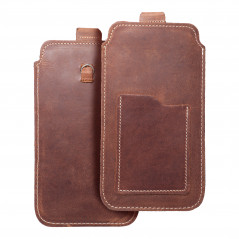 Univerzální pouzdro, Pouzdro na opasek ROYAL - Leather universal flap pocket na Apple iPhone 6 6S Plus Hnědý 