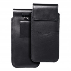 Univerzální pouzdro, Pouzdro na opasek ROYAL - Leather universal flap pocket na Huawei P Smart 2021 Černý 