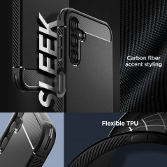 Kryt Spigen Rugged Armor na Samsung Galaxy A14 5G Uhlíkové vlákno, Elegantní  Matná černá 