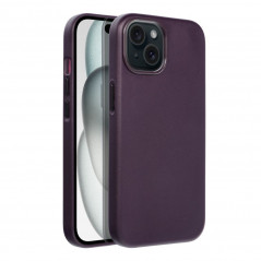 Kryt Leather Mag Cover na Apple iPhone 15 Elegantní  MagSAFE  Tmavě fialový (violet)