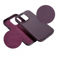 Kryt Leather Mag Cover na Apple iPhone 15 Elegantní  MagSAFE  Tmavě fialový (violet) 