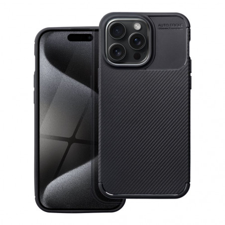 Kryt CARBON PREMIUM na Apple iPhone 15 Elegantní  Černý 