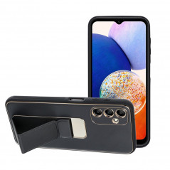 Kryt LEATHER Case Kickstand na Samsung Galaxy A14 LTE Černý 