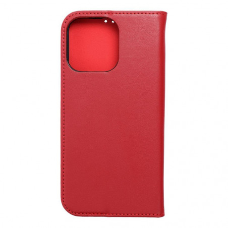 Peněženkové pouzdro Leather case SMART PRO na Apple iPhone 15 Pro Max Elegantní  Vinově červený 