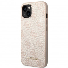 Kryt Guess 4G Gold Logo na Apple iPhone 14 Elegantní  Růžový