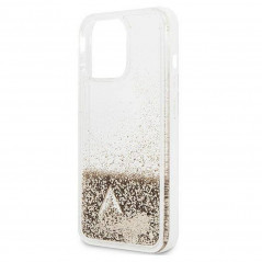 Kryt Guess Liquide Glitter Charms na Apple iPhone 14 Pro Elegantní  Zlatý 