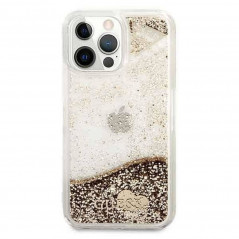 Kryt Guess Liquide Glitter Charms na Apple iPhone 14 Pro Max Elegantní  Zlatý 