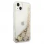 Kryt Guess Liquide Glitter Charms na Apple iPhone 14 Elegantní  Zlatý 