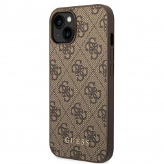 Kryt Guess 4G Gold Logo na Apple iPhone 14 Plus Elegantní  Hnědý