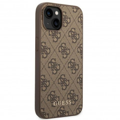 Kryt Guess 4G Gold Logo na Apple iPhone 14 Plus Elegantní  Hnědý 