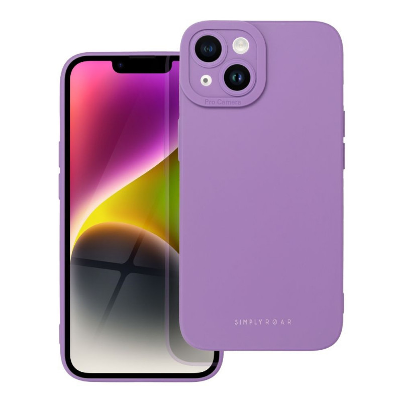 Kryt Roar Luna na Apple iPhone 14 Jednobarevný, Stylový, Estetický doplněk  Fialový (Violet) 