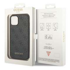 Kryt Guess 4G Gold Logo na Apple iPhone 14 Plus Elegantní  Šedý 