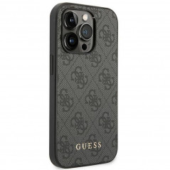 Kryt Guess 4G Gold Logo na Apple iPhone 14 Pro Elegantní  Šedý 