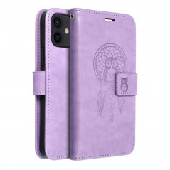 Peněženkové pouzdro MEZZO Book na Apple iPhone 12 Pro Lapač snů  Fialový (Purple) 