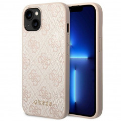 Kryt Guess 4G Gold Logo na Apple iPhone 14 Plus Elegantní  Růžový 